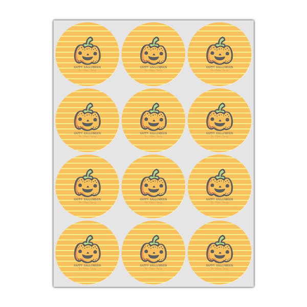 Halloween Pumpkin Icing Circle - Small - Set of 12