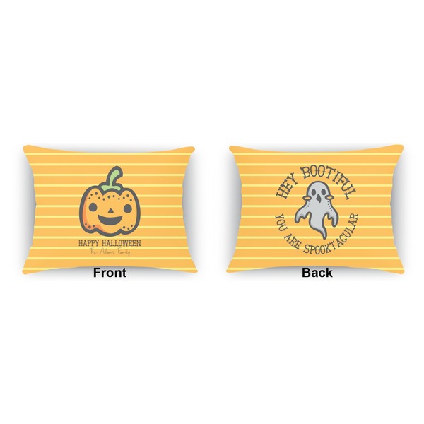 Halloween Pumpkin Indoor Rectangular Burlap Pillow (Front and Back)
