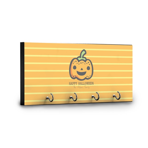 Halloween Pumpkin Key Hanger - Front View with Hooks
