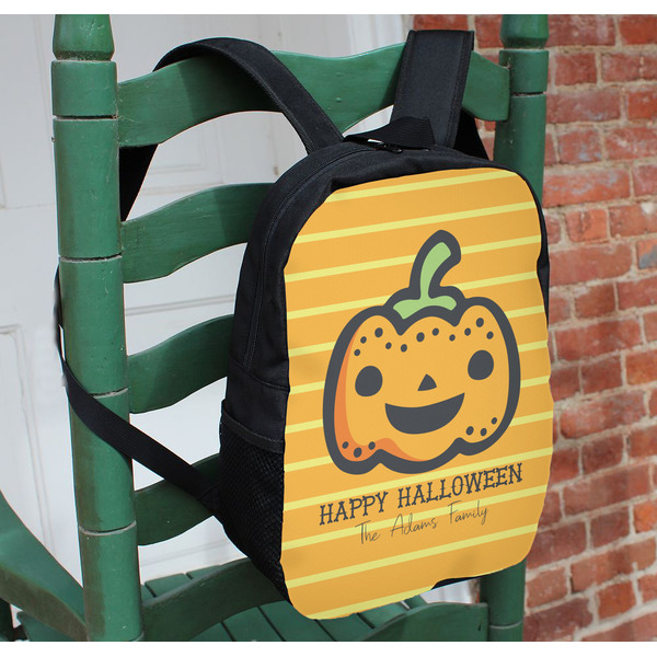 Halloween Pumpkin Kids Backpack - In Context