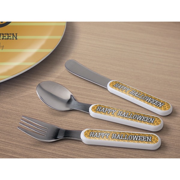 Halloween Pumpkin Kids Flatware w/ Plate