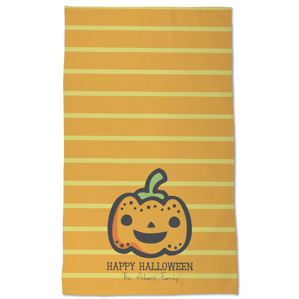 Halloween Pumpkin Kitchen Towel - Poly Cotton - Full Front