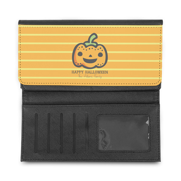 Halloween Pumpkin Ladies Wallet - Half Way Open