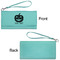 Halloween Pumpkin Ladies Wallets - Faux Leather - Teal - Front & Back View