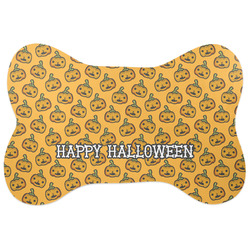 Halloween Pumpkin Bone Shaped Dog Food Mat (Large) (Personalized)