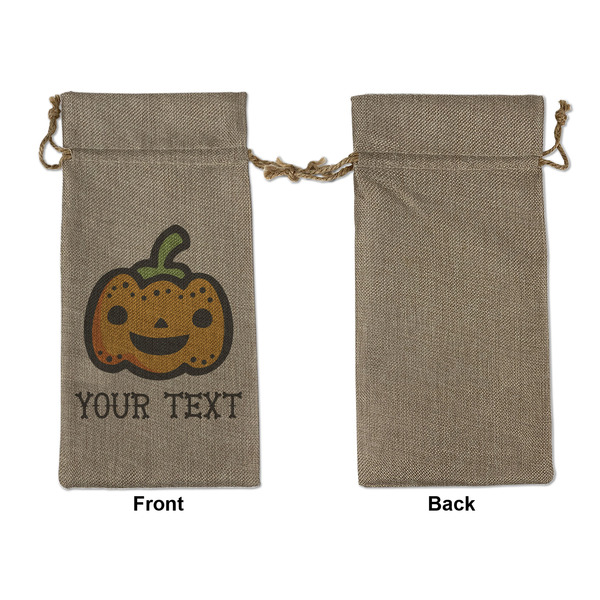 Halloween Pumpkin Large Burlap Gift Bags - Front Approval