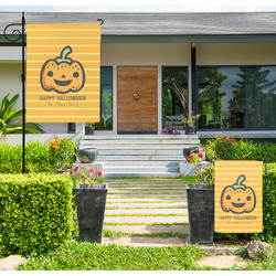 Halloween Pumpkin Large Garden Flag - Double Sided (Personalized)