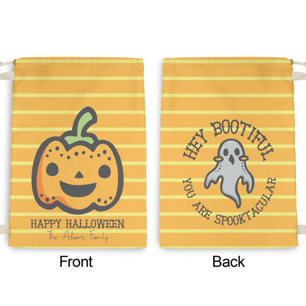 Halloween Pumpkin Large Laundry Bag - Front & Back View
