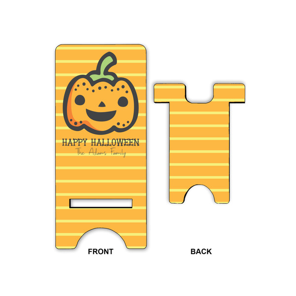 Halloween Pumpkin Large Phone Stand - Front & Back