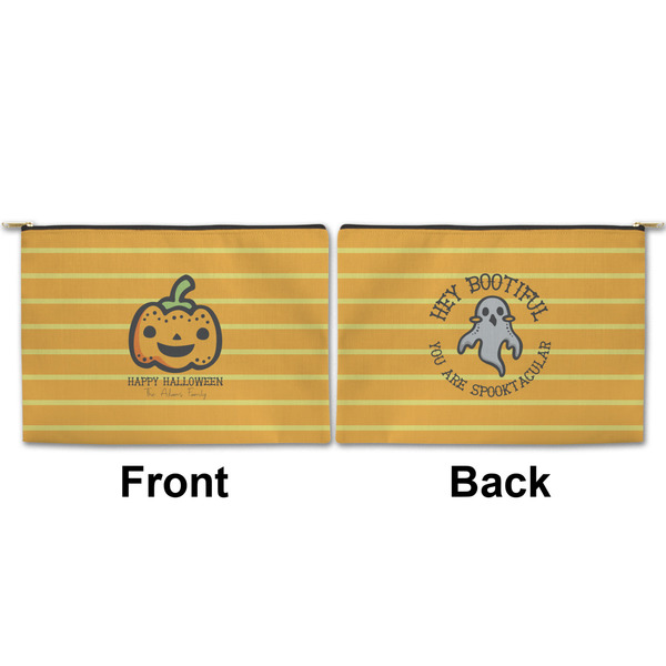 Halloween Pumpkin Large Zipper Pouch Approval (Front and Back)
