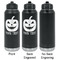 Halloween Pumpkin Laser Engraved Water Bottles - 2 Styles - Front & Back View