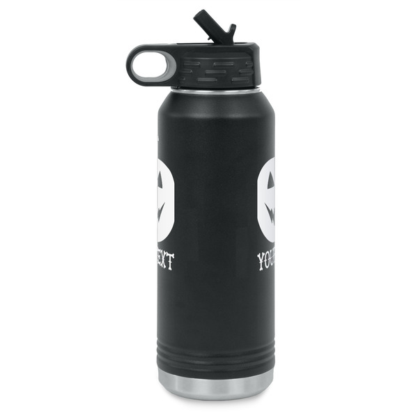 Halloween Pumpkin Laser Engraved Water Bottles - Front & Back Engraving - Side View