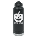 Halloween Pumpkin Water Bottle - Laser Engraved - Front (Personalized)