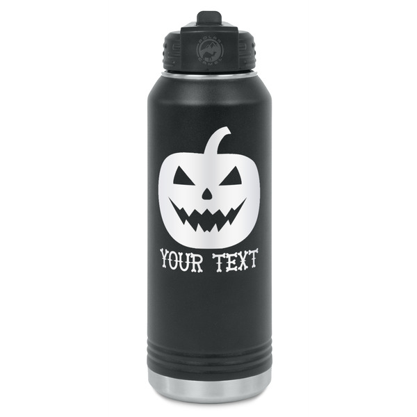 Custom Halloween Pumpkin Water Bottle - Laser Engraved - Front (Personalized)