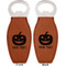 Halloween Pumpkin Leather Bar Bottle Opener - Front and Back