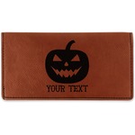 Halloween Pumpkin Leatherette Checkbook Holder (Personalized)