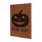Halloween Pumpkin Leather Sketchbook - Small - Double Sided - Angled View