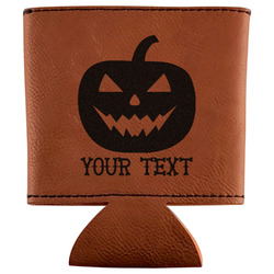 Halloween Pumpkin Leatherette Can Sleeve (Personalized)