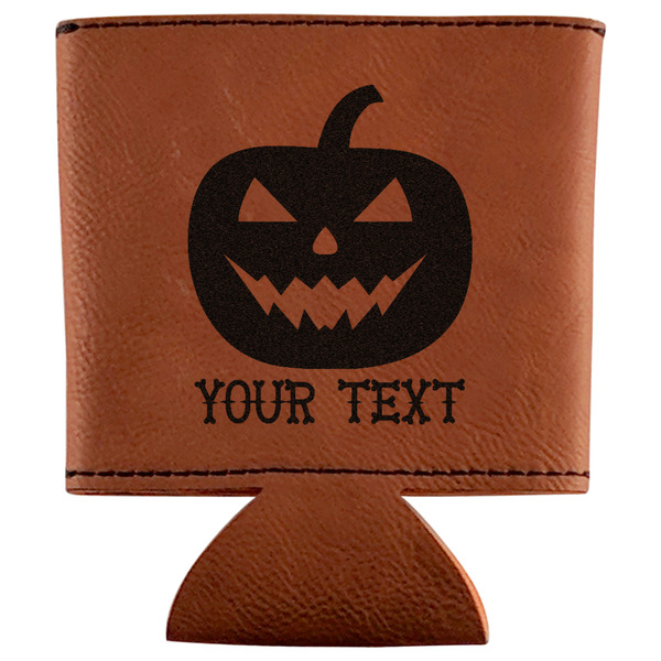 Custom Halloween Pumpkin Leatherette Can Sleeve (Personalized)