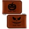 Halloween Pumpkin Leatherette Magnetic Money Clip - Front and Back