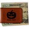 Halloween Pumpkin Leatherette Magnetic Money Clip - Single Sided (Personalized)