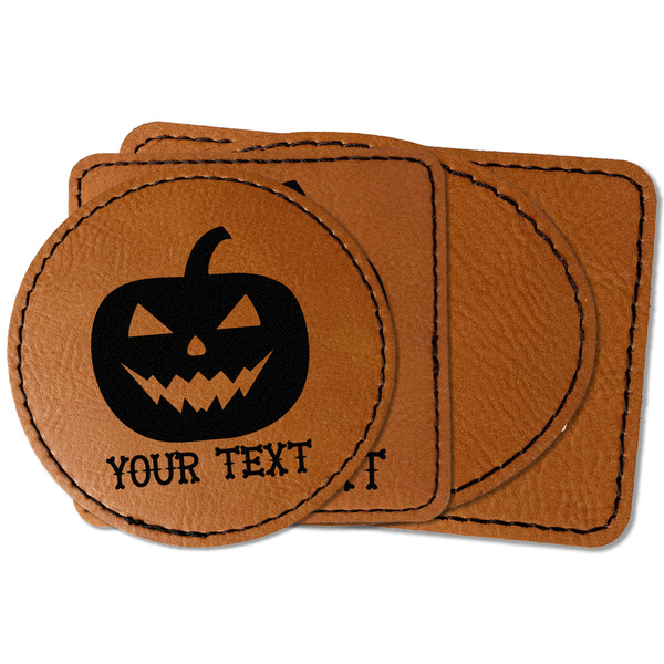 Custom Halloween Pumpkin Faux Leather Iron On Patch (Personalized)