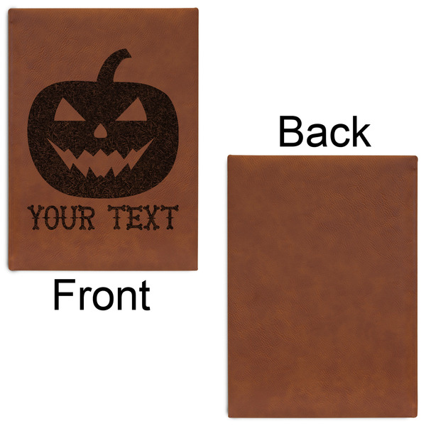 Halloween Pumpkin Leatherette Sketchbooks - Large - Single Sided - Front & Back View