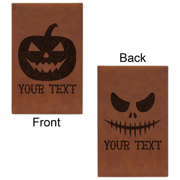 Halloween Pumpkin Leatherette Sketchbooks - Small - Double Sided - Front & Back View