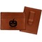 Halloween Pumpkin Leatherette Wallet with Money Clips - Front and Back