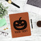 Halloween Pumpkin Leatherette Zipper Portfolio - Lifestyle Photo