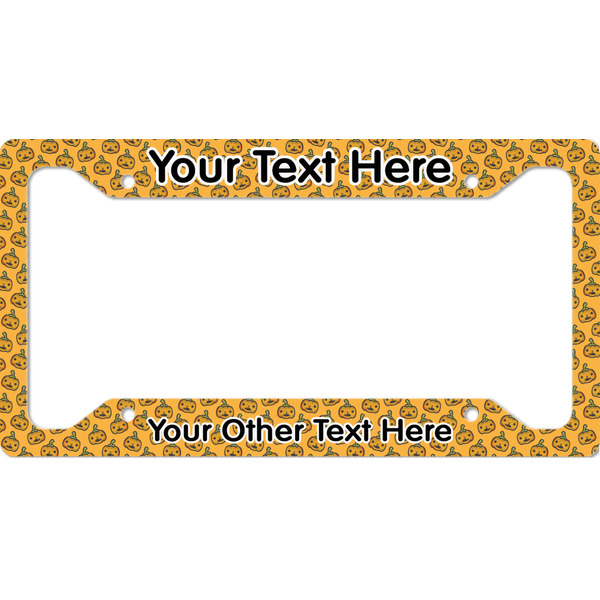 Custom Halloween Pumpkin License Plate Frame - Style A (Personalized)