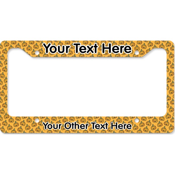 Halloween Pumpkin License Plate Frame Wide