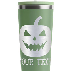 Halloween Pumpkin RTIC Everyday Tumbler with Straw - 28oz - Light Green - Single-Sided (Personalized)
