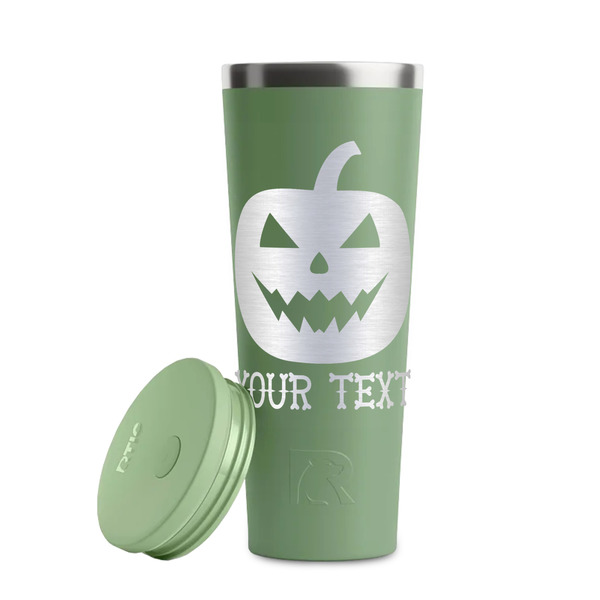 Halloween Pumpkin Light Green RTIC Everyday Tumbler - 28 oz. - Lid Off