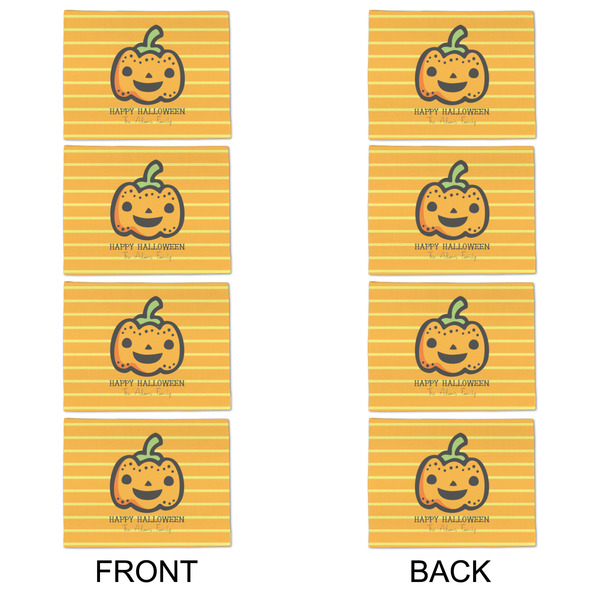 Halloween Pumpkin Linen Placemat - APPROVAL Set of 4 (double sided)