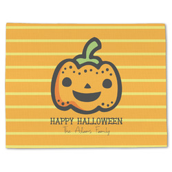 Halloween Pumpkin Single-Sided Linen Placemat - Single w/ Name or Text