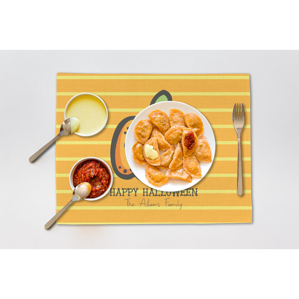 Halloween Pumpkin Linen Placemat - Lifestyle (single)