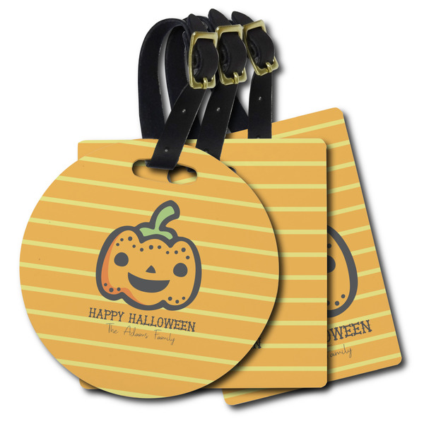 Custom Halloween Pumpkin Plastic Luggage Tag (Personalized)