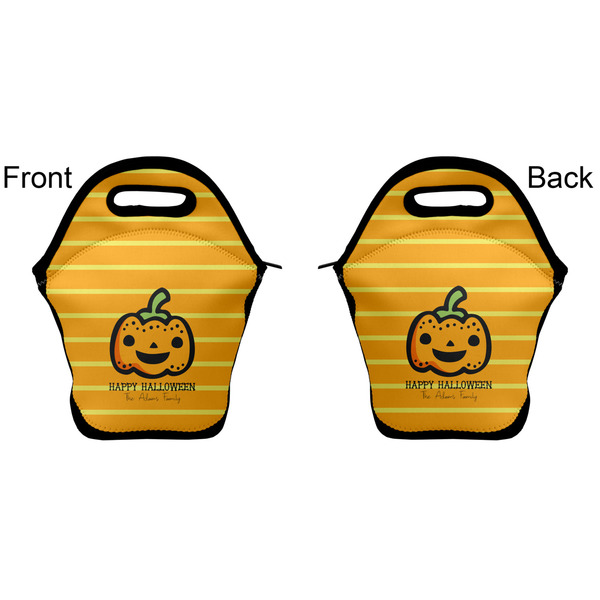 Halloween Pumpkin Lunch Bag - Front and Back