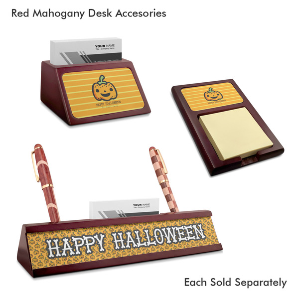 Halloween Pumpkin Mahogany Desk Accessories
