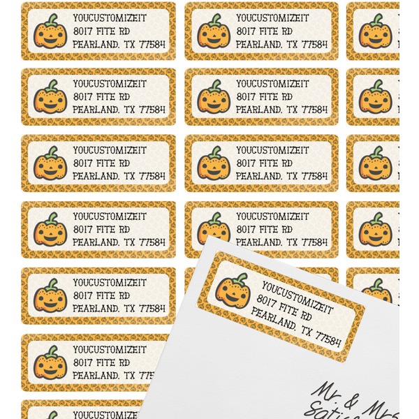 Halloween Pumpkin Mailing Label on Envelope - Multiple Labels