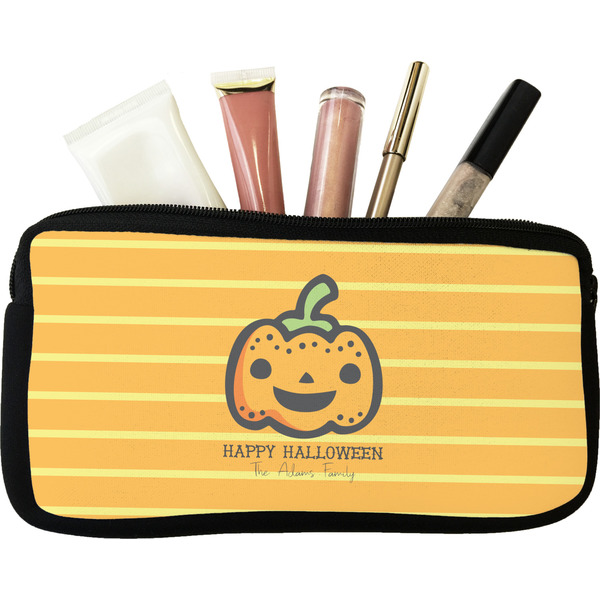 Custom Halloween Pumpkin Makeup / Cosmetic Bag - Small (Personalized)