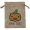Halloween Pumpkin Medium Burlap Gift Bag - Front (Personalized)