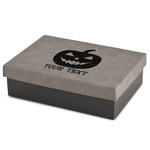 Halloween Pumpkin Gift Boxes w/ Engraved Leather Lid (Personalized)