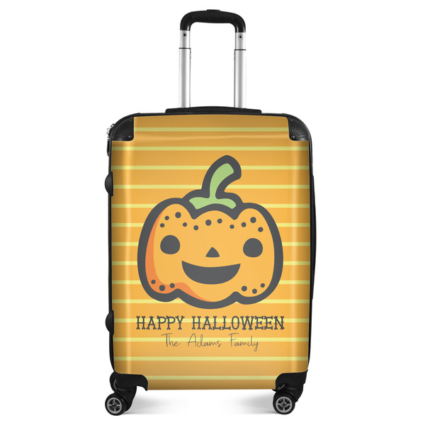 Custom Halloween Pumpkin Suitcase - 24" Medium - Checked (Personalized)