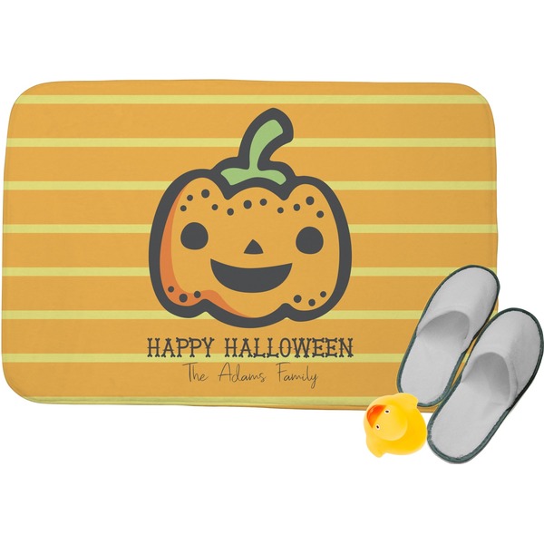 Custom Halloween Pumpkin Memory Foam Bath Mat - 24"x17" (Personalized)