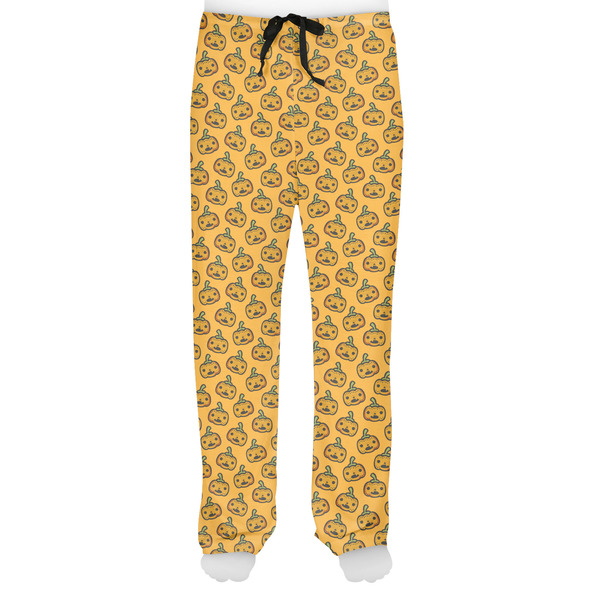 Halloween Pumpkin Men's Pjs Front - on model