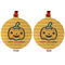 Halloween Pumpkin Metal Ball Ornament - Front and Back