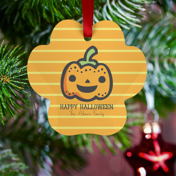 Halloween Pumpkin Metal Paw Ornament - Lifestyle