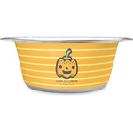 Halloween Pumpkin Stainless Steel Dog Bowl (Personalized)